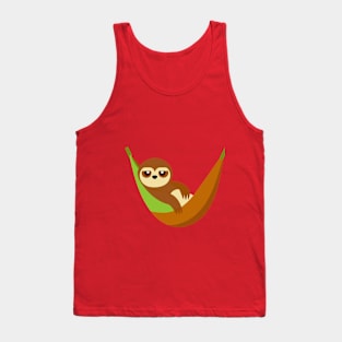 A cartoon sloth lounging in a hammock Tank Top